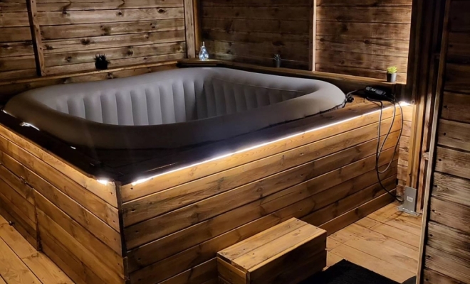 Création d'un chalet pour jacuzzi à Péronnas., Bourg-en-Bresse, L'Art Italien - NERI Mauro